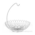 Stainless Steel Wire Fruit Basket With Banana Stand